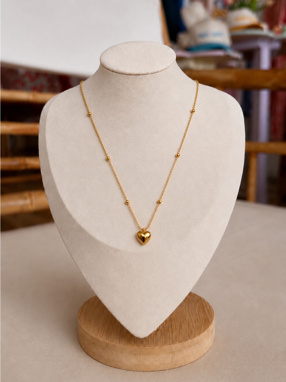 Classic Gold Heart Drop Necklace - Women Jewelry Earrings